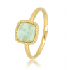 My Bendel Ring, edelstaal verguld met Amazoniet model Zegelring - 21521