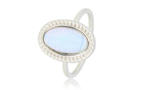 My Bendel Ring, edelstaal. Met Quartz steen (maat 19). - 21553