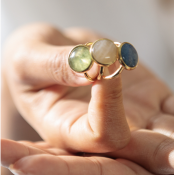 My Bendel Ring, edelstaal verguld. met Fluoriet - 21559 My Bendel Ring, edelstaal verguld. met Fluoriet - 21559