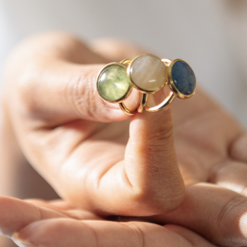My Bendel Ring, edelstaal verguld. met Fluoriet - 21559