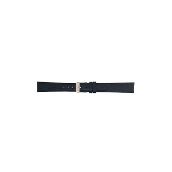 Horlogeband 18mm Zwart, krokodillenprint - 21579