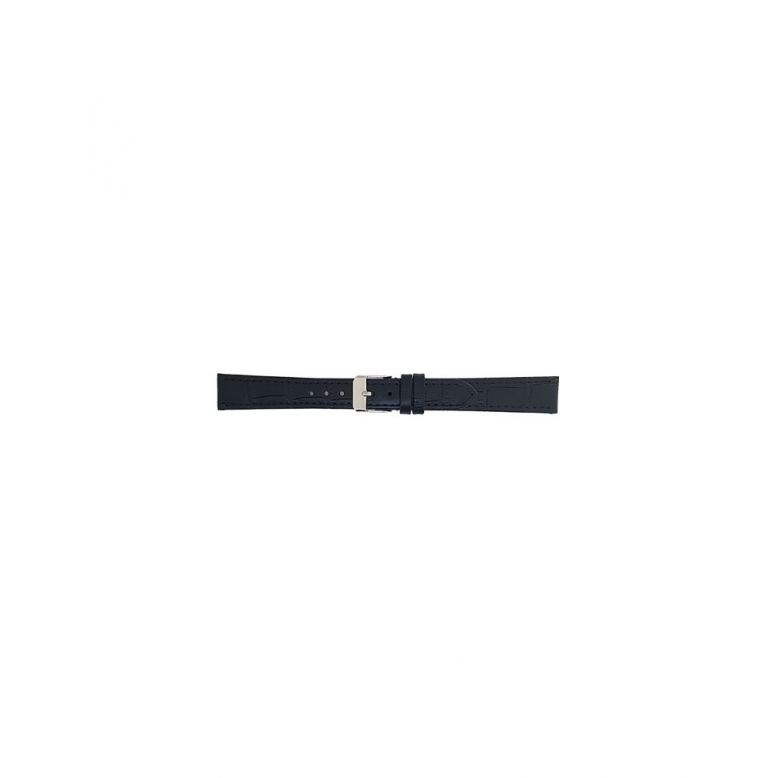 Horlogeband 18mm Zwart, krokodillenprint - 21579