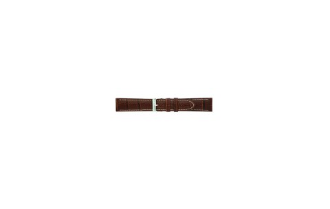 Alligator print calf leather watch strap, mat. With strong case and buckle connection, stitchinged loop and stainless steel buckle. This watch strap has soft leather lining and is super flexible. White stitching - 21581