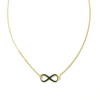 Collier, zilver geelverguld infinity (lengte: 41-45cm.) - 21700 Collier, zilver geelverguld infinity (lengte: 41-45cm.) - 21700