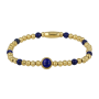 My Bendel Armband, Elastisch Edelstaal-verguld met Lapis Lazuli - 21878