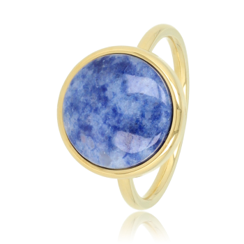 My Bendel Ring, edelstaal verguld met Lapiz Lazuli - 22016