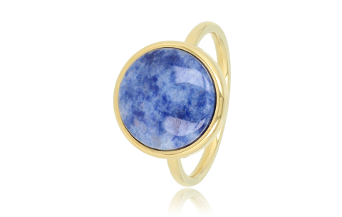 My Bendel Ring, edelstaal 14 krt verguld met Lapiz Lazuli - 22016