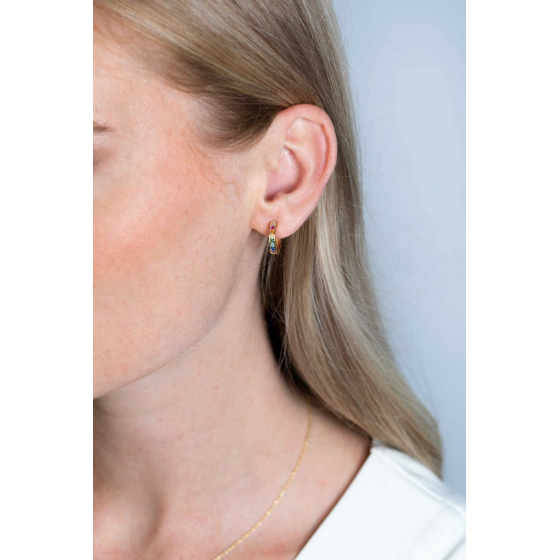 Zinzi Oorringen, model ZIO2172CR regenboog (15x3mm.) - 22116