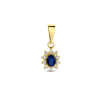 Hanger, 14krt.goud met zirconia en saffier - 22122