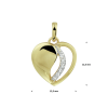 Hanger, 14krt.goud hart met zirconia (12mm.) - 22123