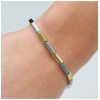 Boccia Armband, model 0387-02 titanium/bicolour breedte schakel 3,5mm. (20cm.) - 22288 Boccia Armband, model 0387-02 titanium/bicolour breedte schakel 3,5mm. (20cm.) - 22288