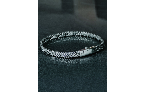 TAJ AMSTERDAM Zilveren Gevlochten Herenarmband AODH S/M (L=20,5) - 22235