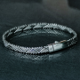 TAJ AMSTERDAM Zilveren Gevlochten Herenarmband AODH SMALL 5mm.breed - 22235