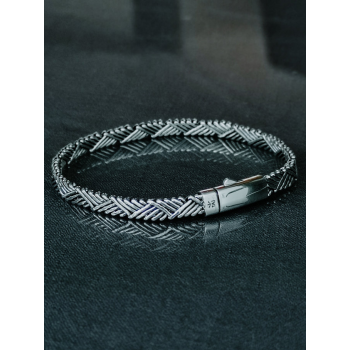 TAJ AMSTERDAM Zilveren Gevlochten Herenarmband AODH SMALL 5mm.breed - 22235