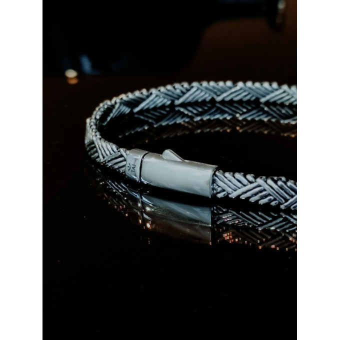 TAJ AMSTERDAM Zilveren Gevlochten Herenarmband AODH SMALL 5mm.breed - 22235