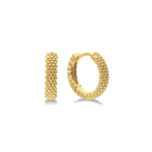 Oorringen, 14krt.goud mini dots (12x3,5mm) - 22247