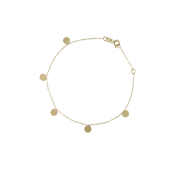 Jackie Armband, 14krt.goud Disc  (lengte verstelbaar: 16-17,5cm.) - 22249