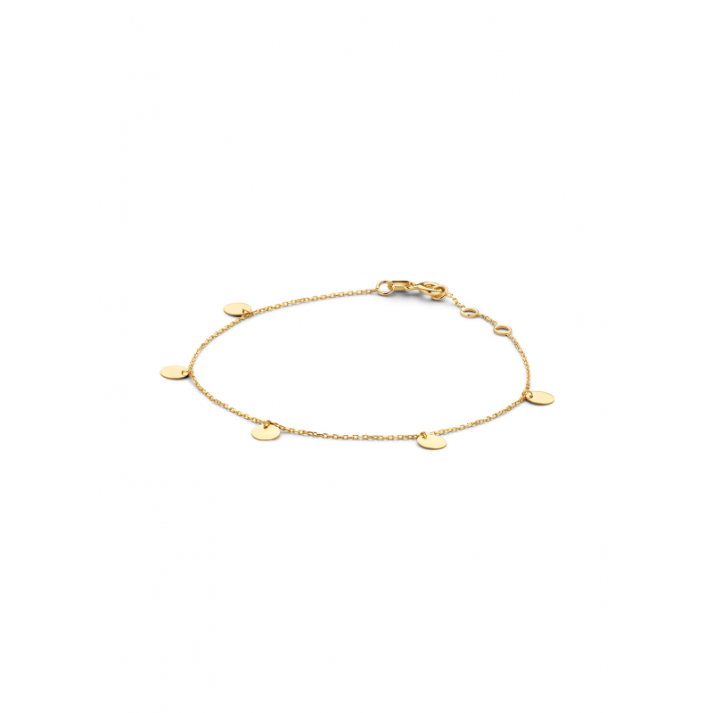 Jackie Armband, 14krt.goud Disc  (lengte verstelbaar: 16-17,5cm.) - 22249