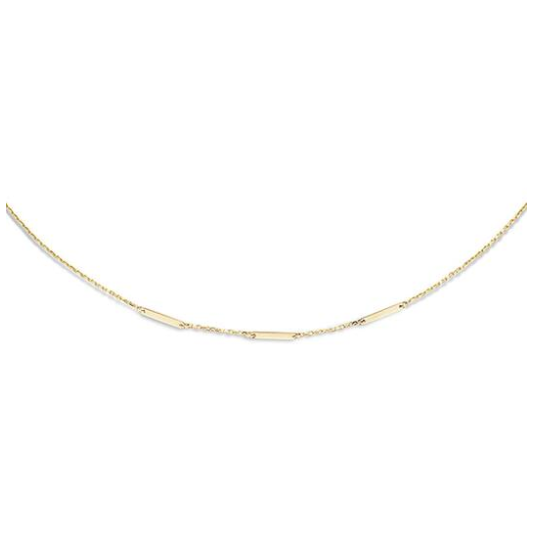 Jackie Collier, 14krt.goud Triple Bar (lengte: 38-42cm.) - 22250