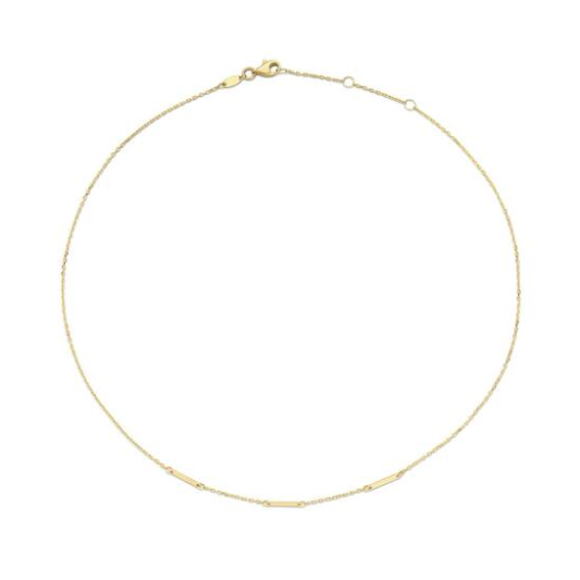 Jackie Collier, 14krt.goud Triple Bar (lengte: 38-42cm.) - 22250
