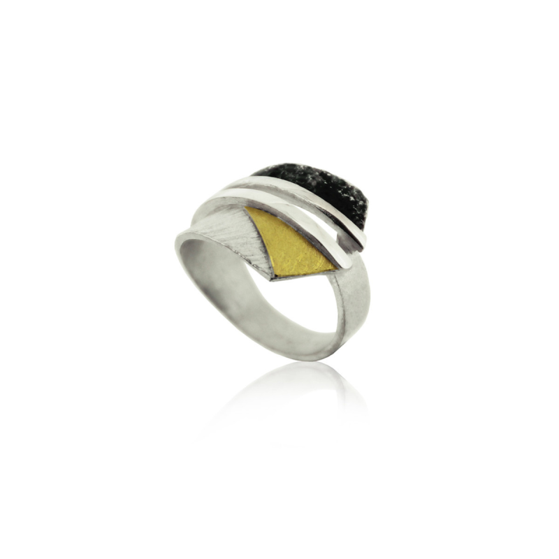 AUDAR Ring, model 1859 zilver met 18krt.goud - 22382