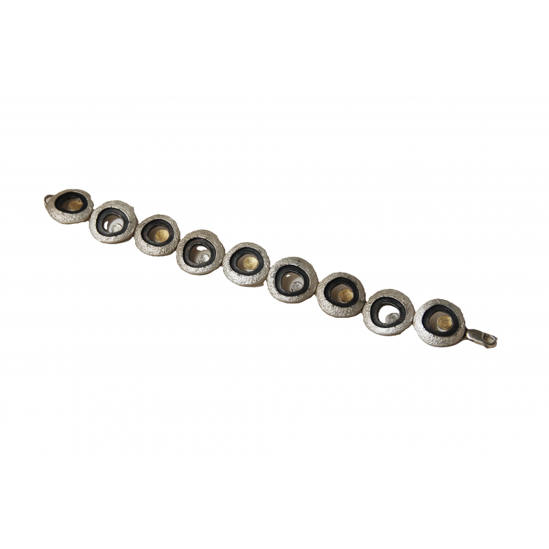 AUDAR Armband, model 1947 zilver met 18 krt goud (lengte 18cm) - 22384 AUDAR Armband, model 1947 zilver met 18 krt goud (lengte 18cm) - 22384
