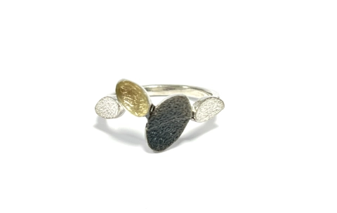 AUDAR Ring, model 1873 zilver met 18 krt goud (maat 56) - 22387