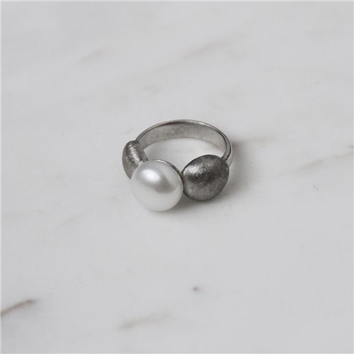 AUDAR Ring, model 2134 zilver met zoetwaterparel 9mm. (maat 56) - 22391 AUDAR Ring, model 2134 zilver met zoetwaterparel 9mm. (maat 56) - 22391