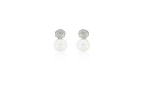 AUDAR Oorknoppen, model 2134 zilver met zoetwaterparel 11,5mm. (lengte:19mm.) - 22392