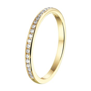 Ring, 14krt goud met zirconia (maat 17.5) - 22395 Ring, 14krt goud met zirconia (maat 17.5) - 22395