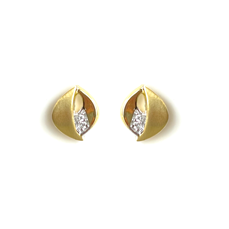 Oorknoppen, 14krt.goud met zirkonia - 22333