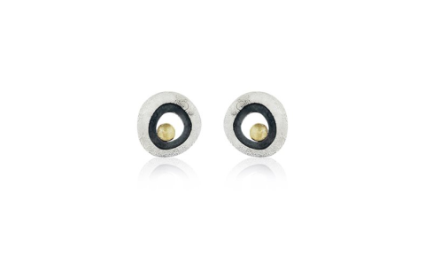 AUDAR Oorknoppen, model 1833 zilver met 18 krt.goud - 22437