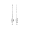 Oorhangers, zilver gerhodineerd doortreksysteem bladvorm - 22443