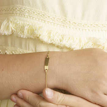 Graveerarmband, 14krt. goud (verstelbaar: 9-11cm.baby) - 22446 Graveerarmband, 14krt. goud (verstelbaar: 9-11cm.baby) - 22446