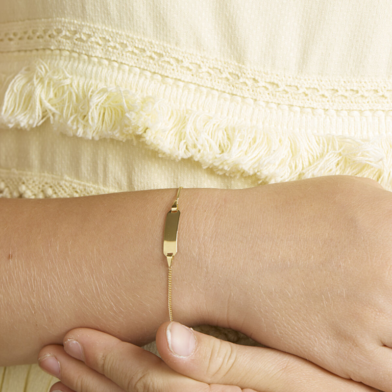 Graveerarmband, 14krt. goud  (verstelbaar: 9-11cm.baby) - 22446