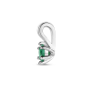 Hanger, zilver gerhodineerd met smaragd (4mm.) - 22452