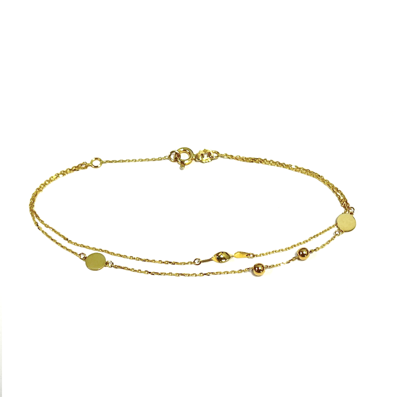 Armband, 14krt.goud tweedelig (lengte: 16,5-18,5cm.) - 22482