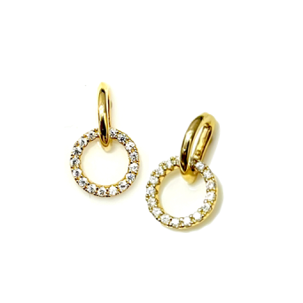 Oorknoppen, 14krt.goud met zirconia (12,5mm.) - 22485 Oorknoppen, 14krt.goud met zirconia (12,5mm.) - 22485