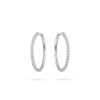 Oorringen, zilver met zirconia (2x30mm.) - 22494