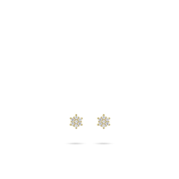 Oorknoppen, 14krt.goud met zirconia (diameter 5mm.) - 22503