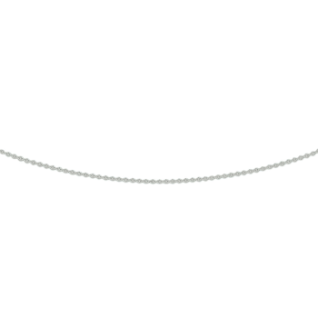 Collier, 14krt.witgoud ankerschakel 0,8mm.(lengte: 41-45cm.) - 22523