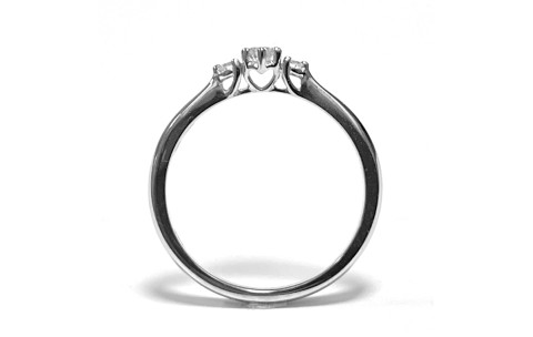 HC Ring, 14krt.witgoud met diamant totaal 0,15ct. (maat:52) - 22545