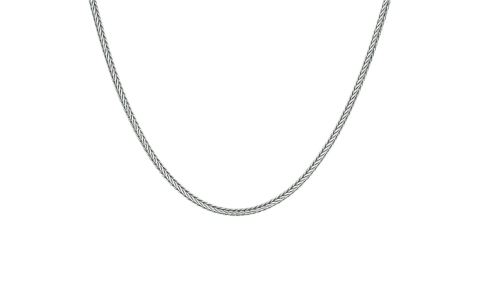 HC Collier. zilver/oxie vossestaart-schakel 2mm. ( lengte: 60cm.) - 22559