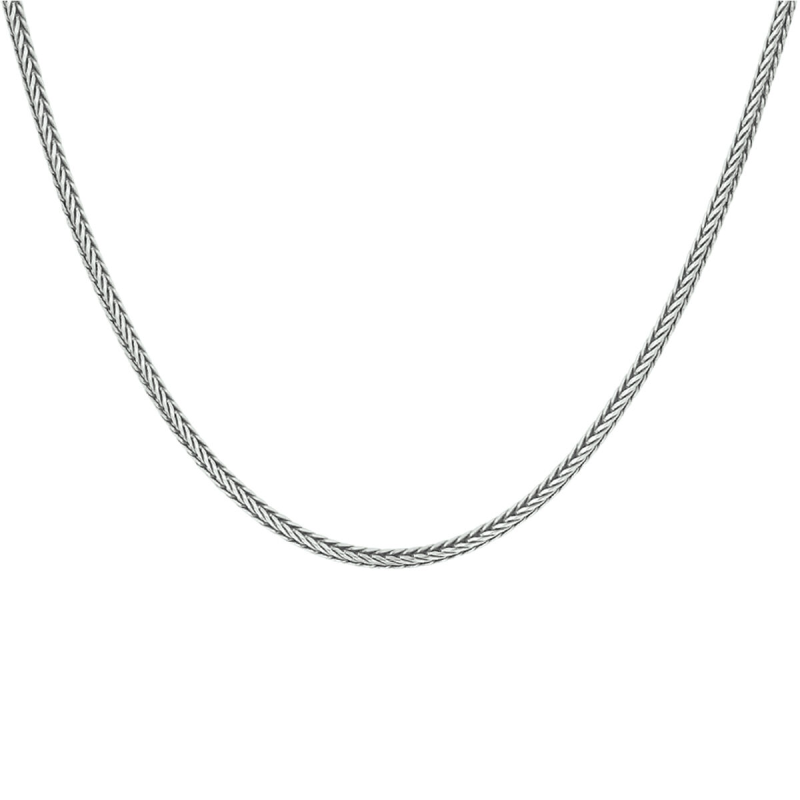 Collier. zilver/oxie vossestaart-schakel 2mm. ( lengte: 60cm.) - 22559
