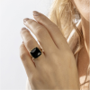 My Bendel Ring, Edelstaal Verguld met Onyx - 22566 My Bendel Ring, Edelstaal Verguld met Onyx - 22566