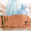 My Bendel Ring, edelstaal verguld. Met Groene Agaat Edelsteen. Model Zegelring. - 22570
