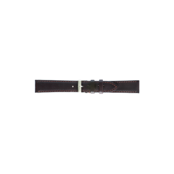 Horlogeband 16mm Bruin, Glad met Stiksel - 22833