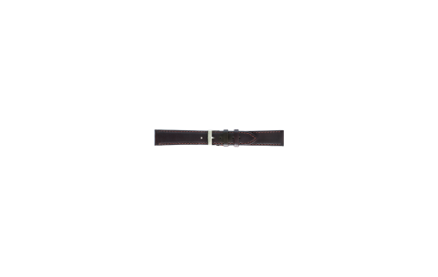 Horlogeband 16mm Bruin, Glad met Stiksel - 22833