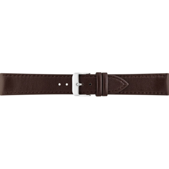 Horlogeband 16mm Bruin, Glad met Stiksel - 22833