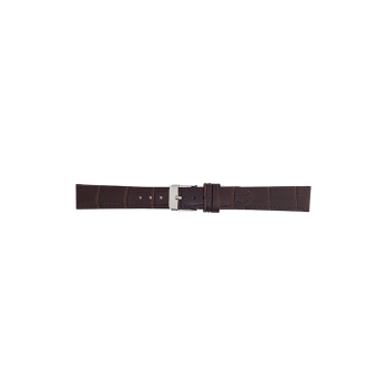 Horlogeband 16mm Bruin Krokodillen print - 23942